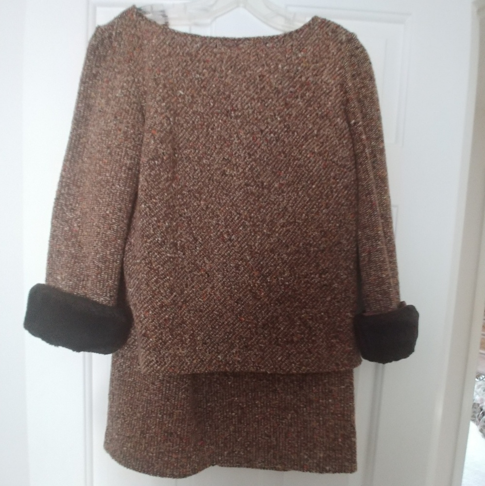 *HOST PICK* Suit Vintage 2 piece with fur cuffs